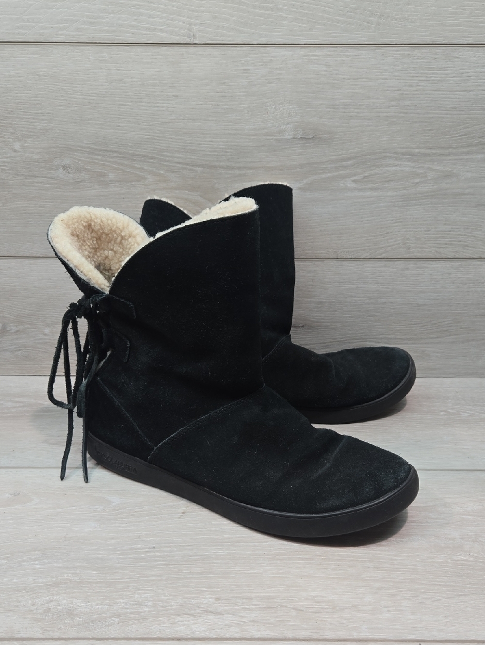Koolaburra By Ugg Women Black Lined Ankle Suede Winter Boot Shoes Sz 9